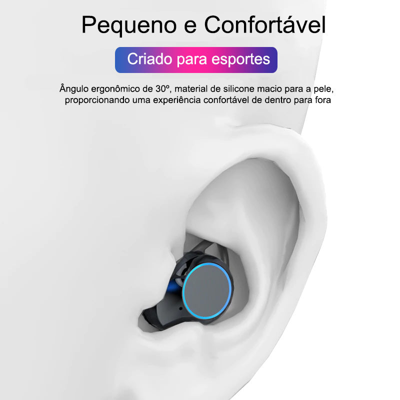 Fone de Ouvido Estéreo Sem Fio À Prova D’ Água | G02 IPX7 9D TWS 5.0 Bluetooth